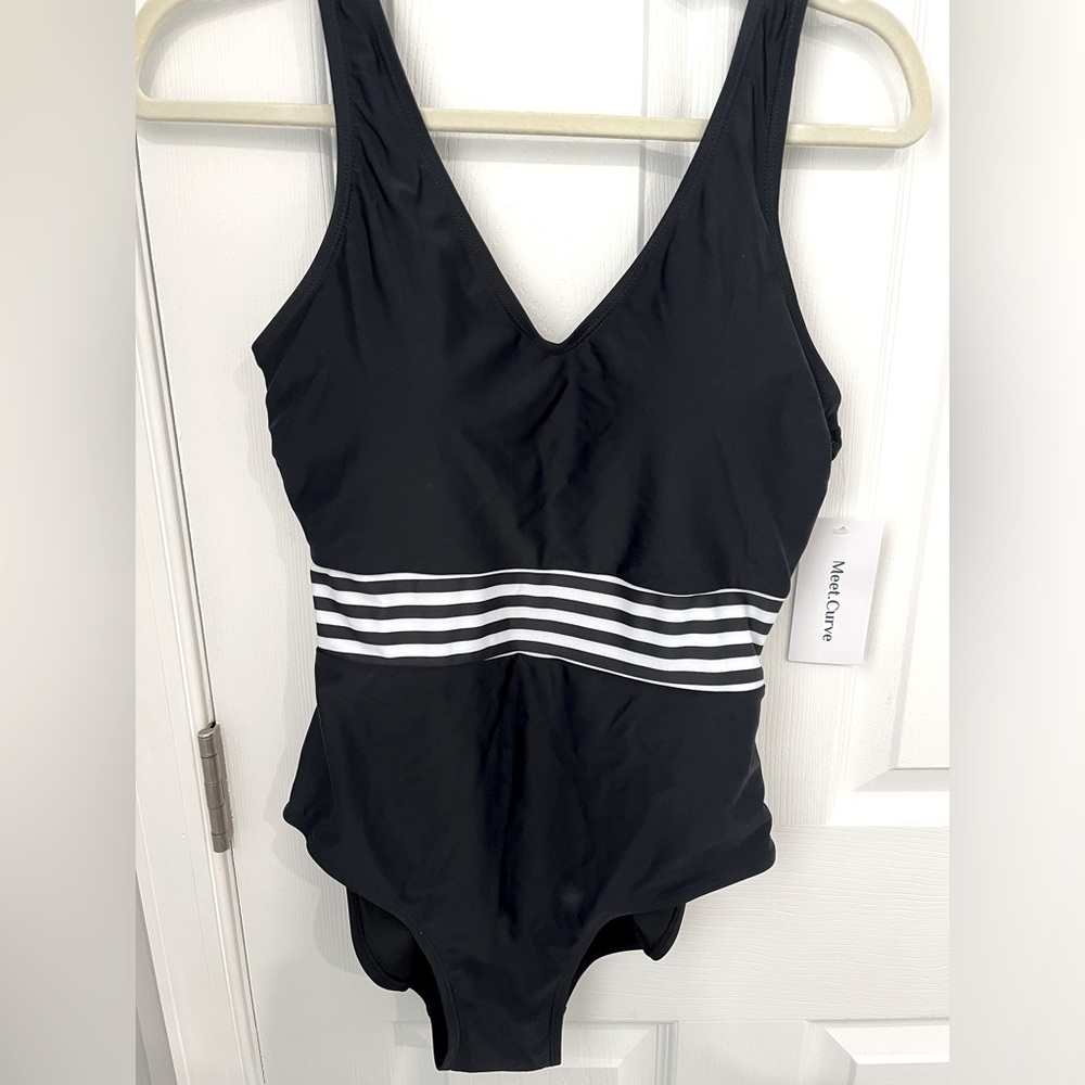 Black & White One Piece Swimsuit-NEW!!